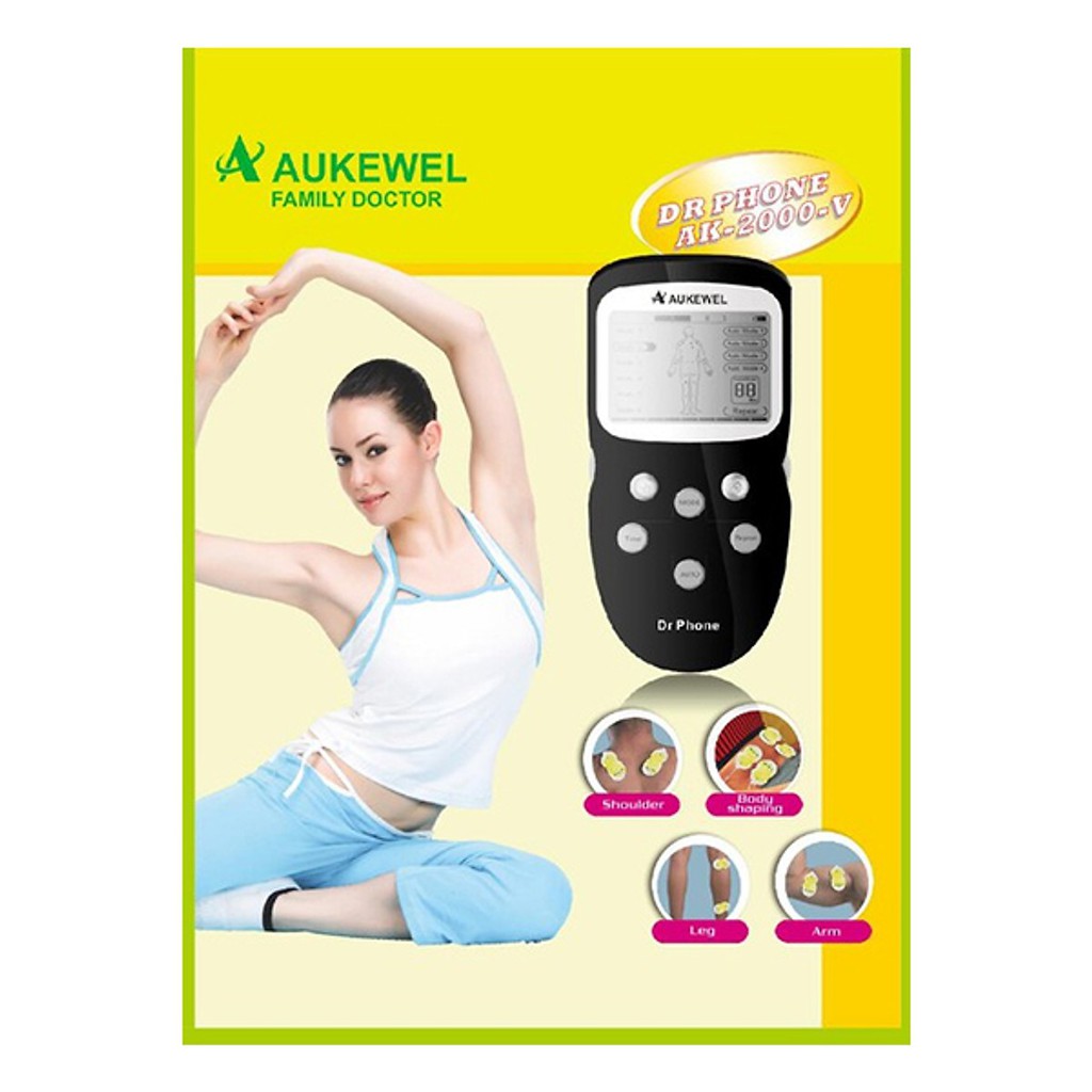 Máy Trị Liệu Massage Xung Điện Cao Cấp Aukewel Dr-D1 Dr Phone  8 miếng dán