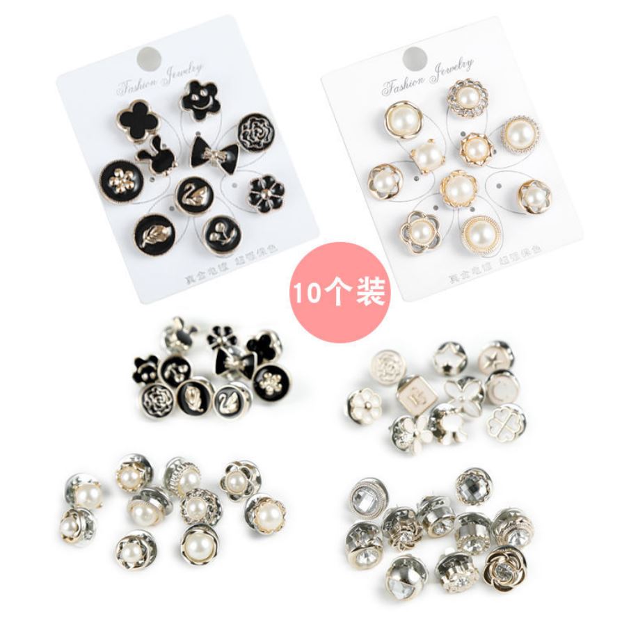 Set 10 nút cài áo mini dễ thương - Cài áo