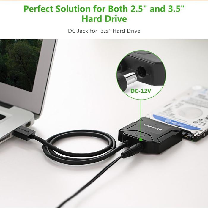 Cáp USB 3.0 to SATA HDD, SSD 3.5  2.5  Ugreen 20231