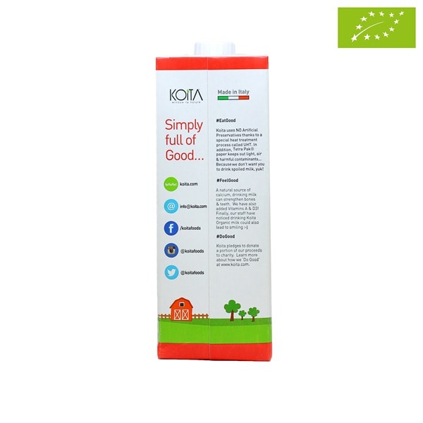 Sữa bò ít béo hữu cơ Koita (1L)