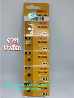 1 vỉ 5 viên - pin 621, pin đồng hồ đeo tay SR621SW 621 364 1.55V - Maxell Nhật 2020