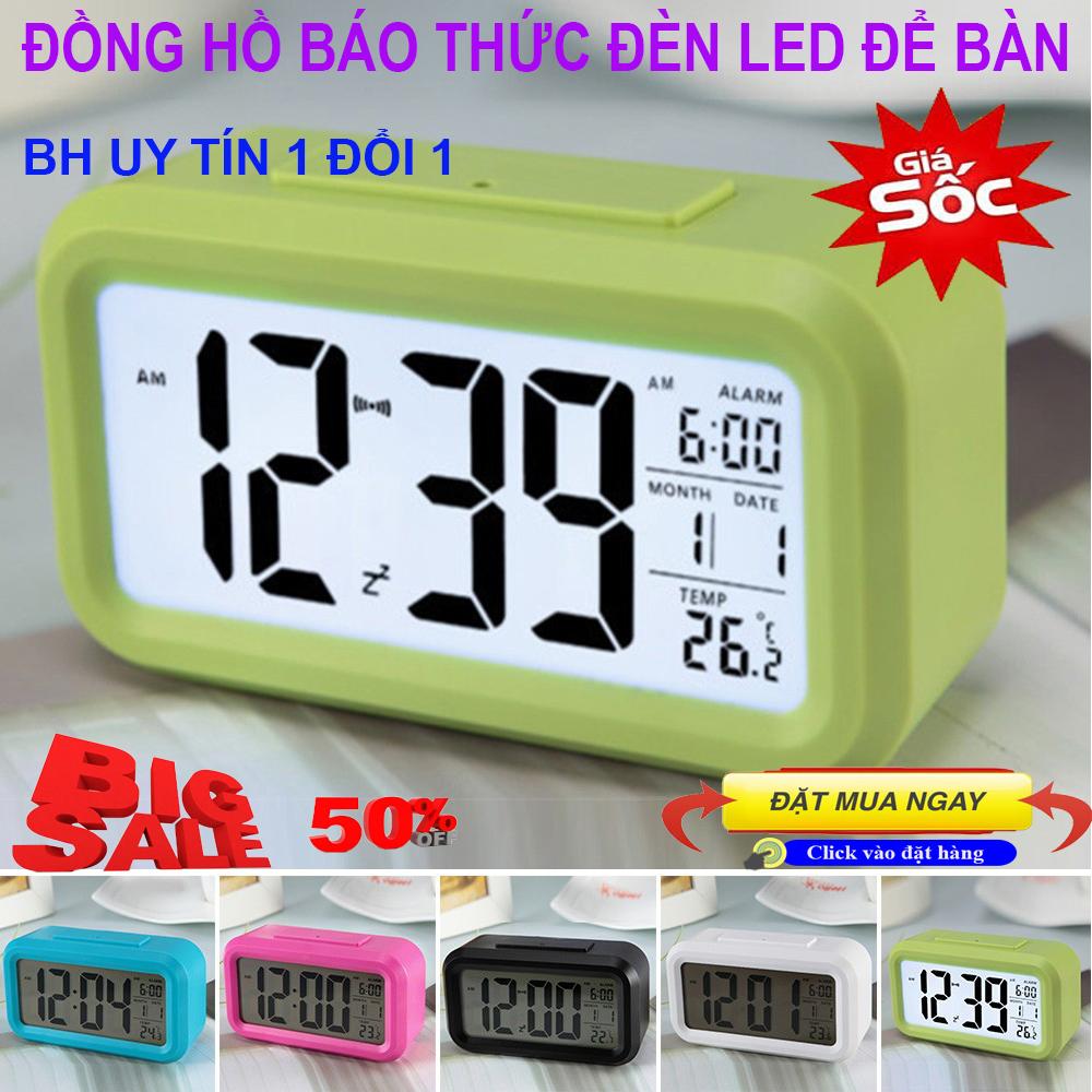 Đồng hồ báo thức đẹp,mua máy đồng hồ treo tường - đồng hồ điện tử để bàn có đèn led, báo thức, Đồng hồ báo thức để bàn, Cảm Biến Ánh Sáng Tự Động, Không Gây Nhức Mỏi Mắt Ban Đêm, Thiết Kế Nhỏ Gọn, Bảo Hành Uy Tín b