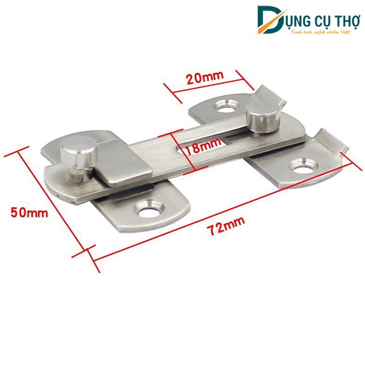 Khóa cửa chốt móc xoay , chốt khóa cửa lùa Inox