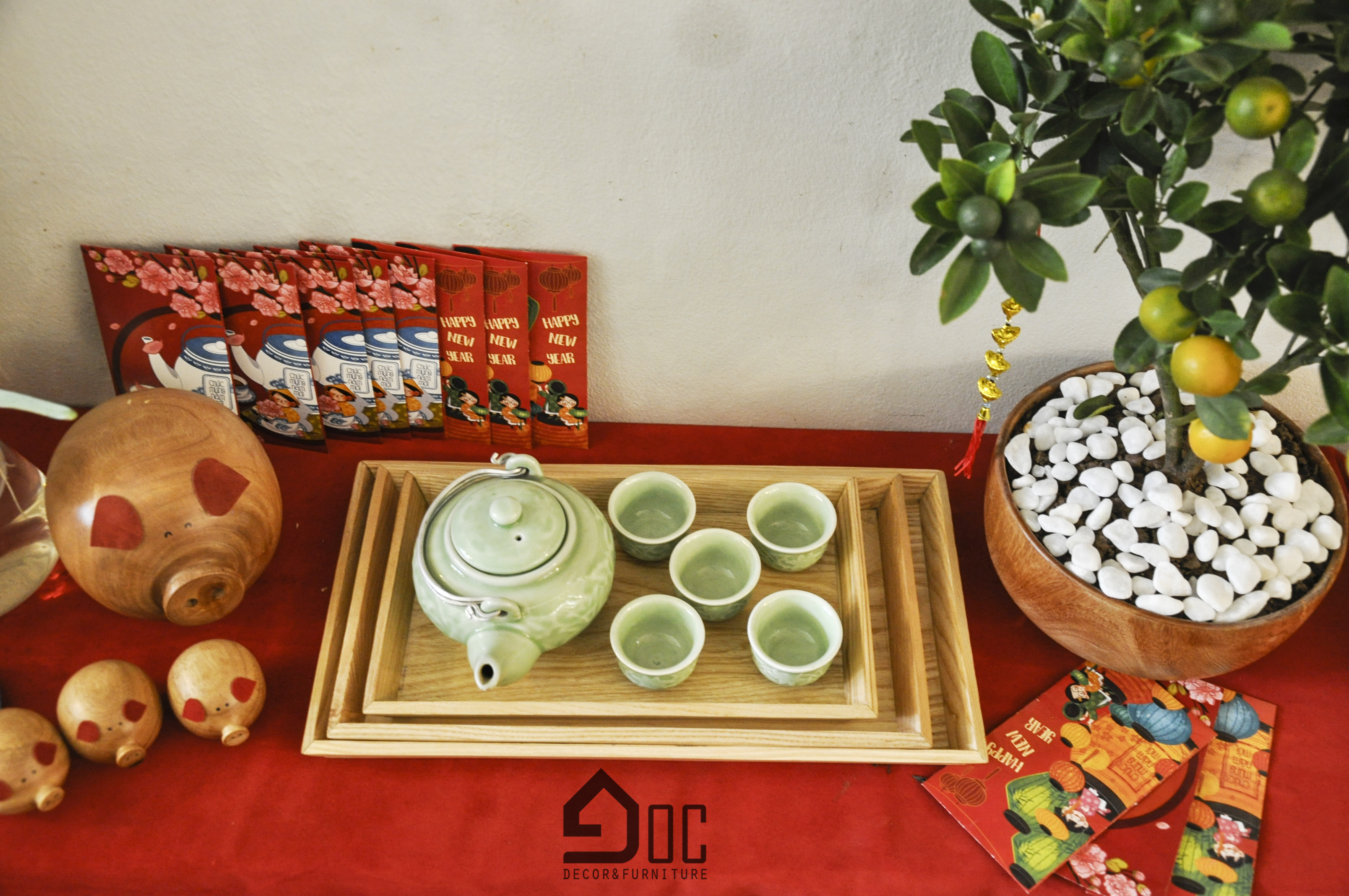 Khay gỗ tần bì hình chữ nhật