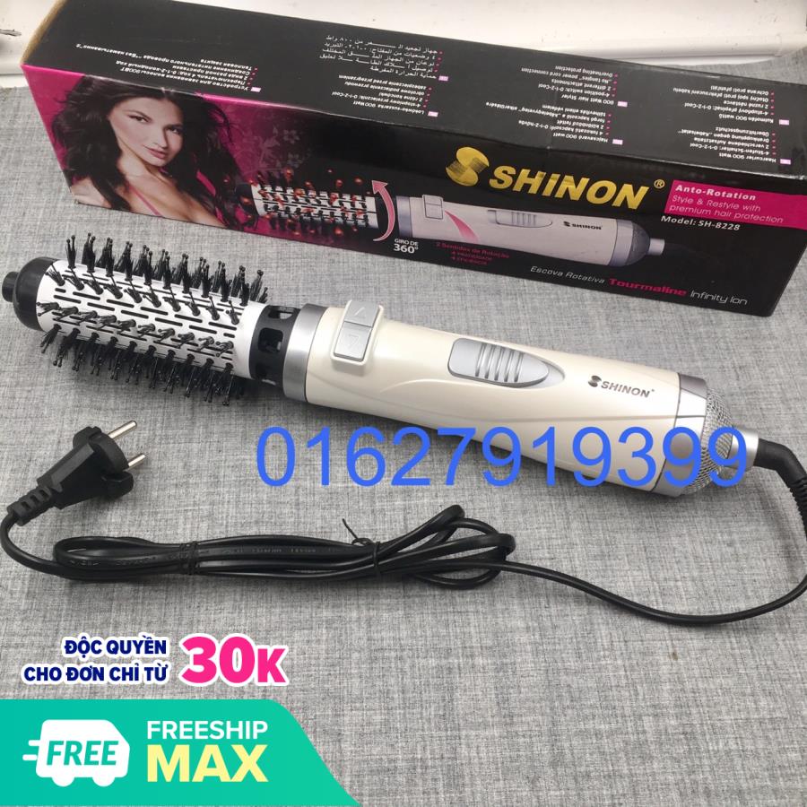 Lược điện sấy xoăn xoay tự động 360 độ SHINON 8228