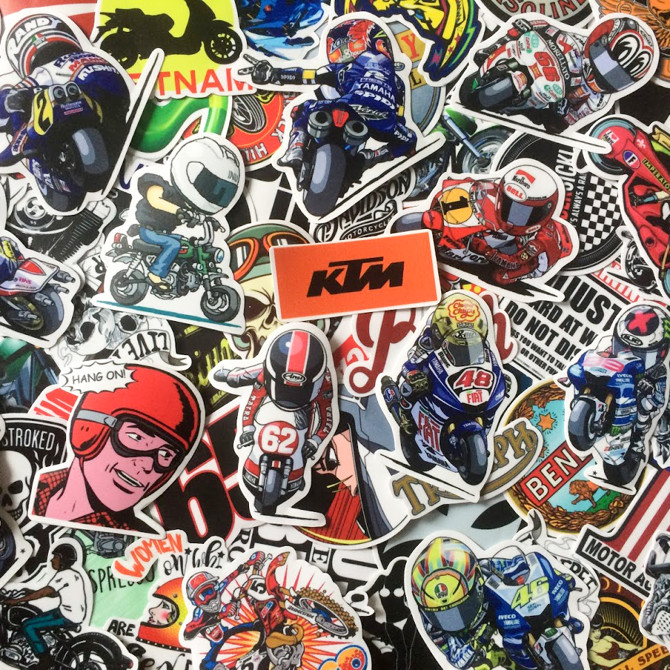 [HCM]Bộ 10 - 25 - 50 hình dán Motor PKL Racing sticker chống nước cao cấp không bay màu