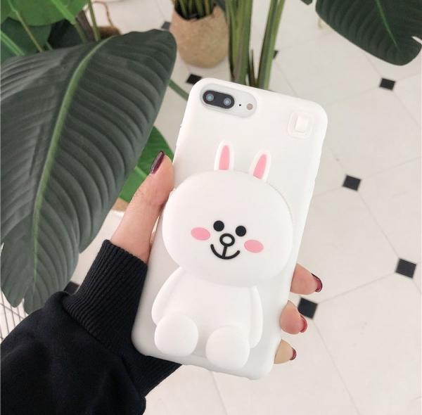 ỐP THỎ CONY TRẮNG KÈM VÍ CHO IPHONE (Tặng dây đeo)  7/8 plus