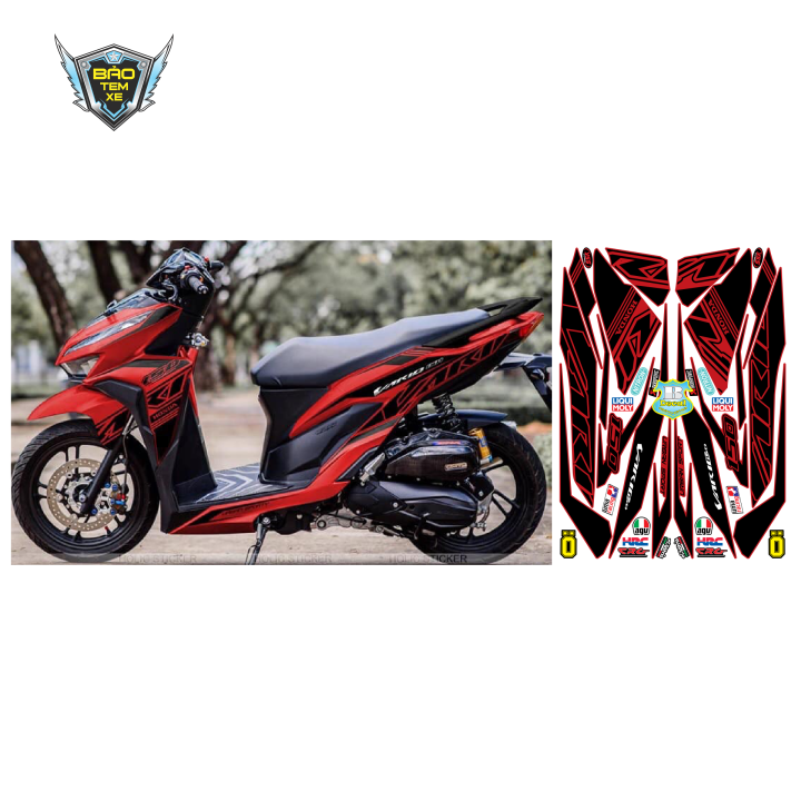 Tem rời xe vario 150 dán xe đỏ mới
