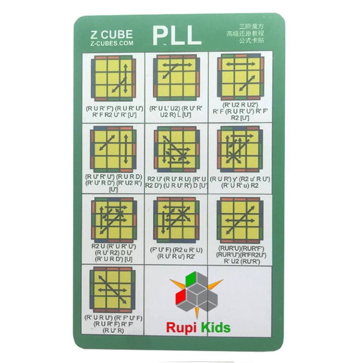 Bộ thẻ công thức rubik Z-Cube CFOP PLL F2L OLL