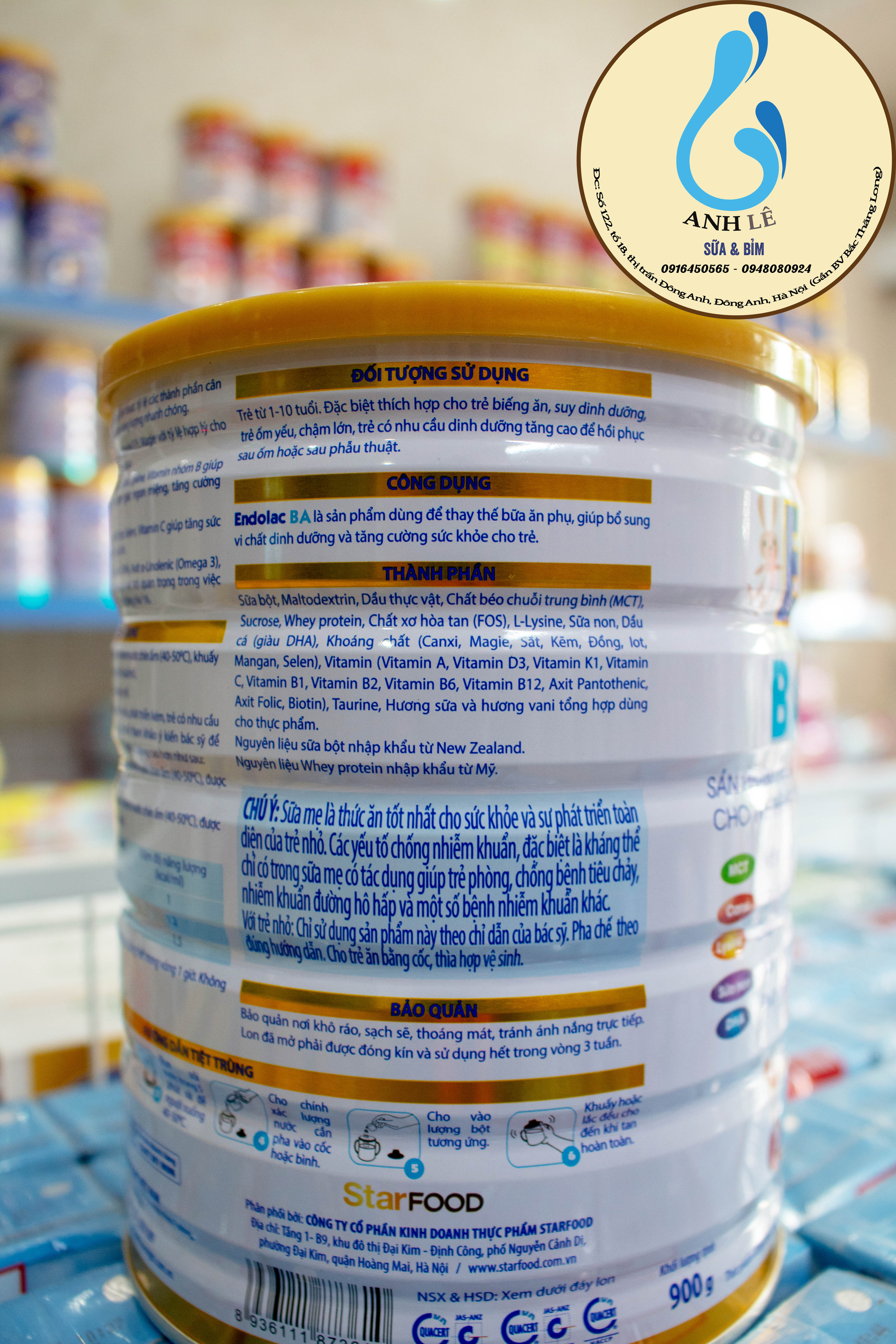 Sữa bột Endolac BA 400-900g