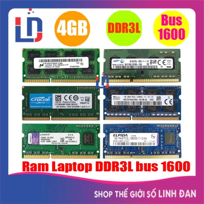 Ram laptop 4GB DDR3L bus 1600 Micron - Crucial - Kingston - Elpida - Adata PC3L-12800s LTR3 4GB ..