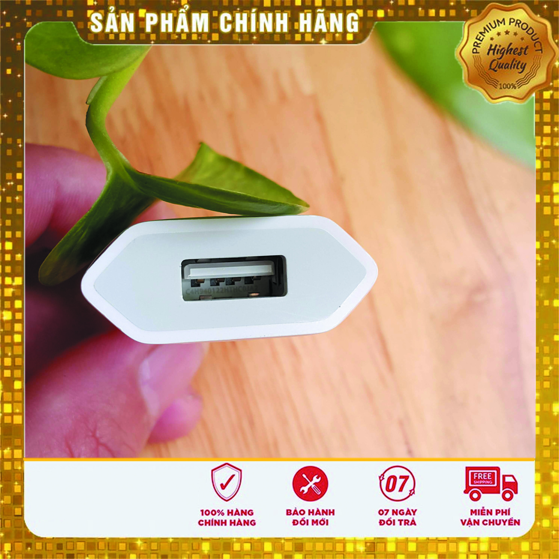 Củ sạc iphone zin chính hãng bóc máy dẹt 5w