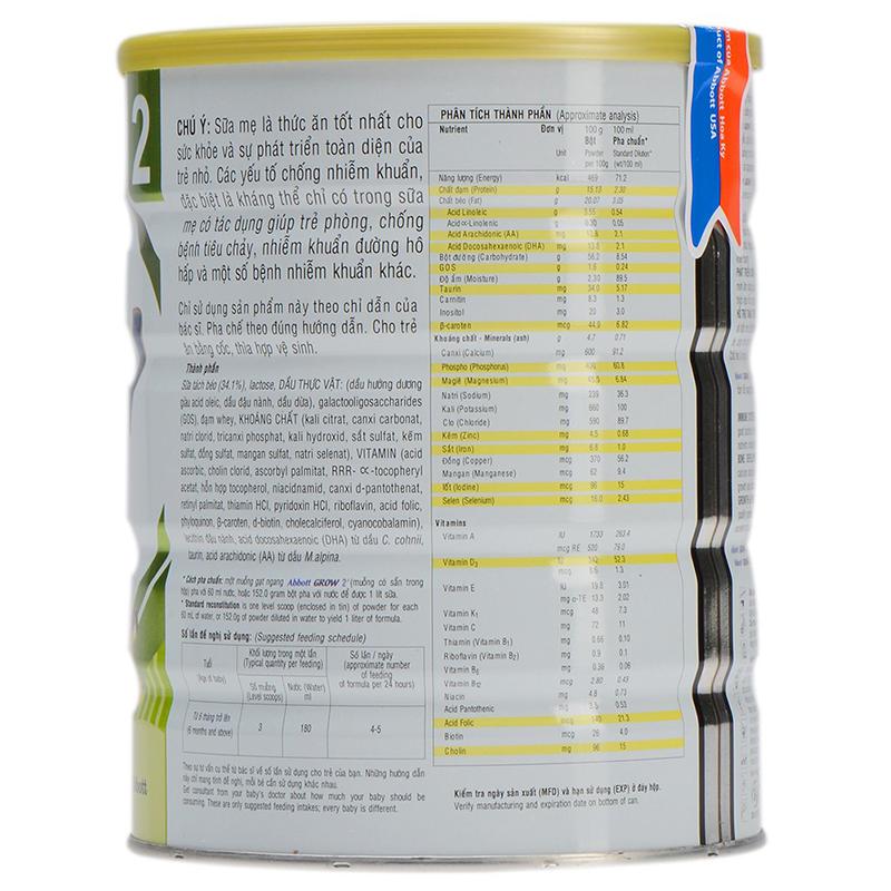Sữa bột Abbott Grow 2 900g