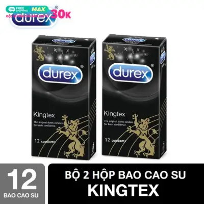 [HCM]Bộ 2 Hộp Bao cao su Durex Kingtex 12 bao / hộp