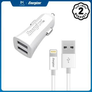 Sạc Energizer UL dùng cho Ô tô Lightning USB 3.4A 2 cổng màu trắng thumbnail
