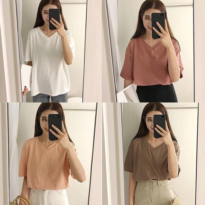 [HCM]ÁO THUN NỮ CỔ TIM BASIC