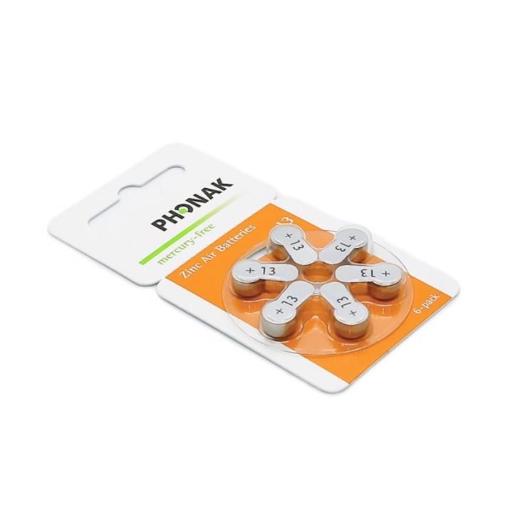 pin 13 phonak  cho máy trợ thính   vĩ 6 viên