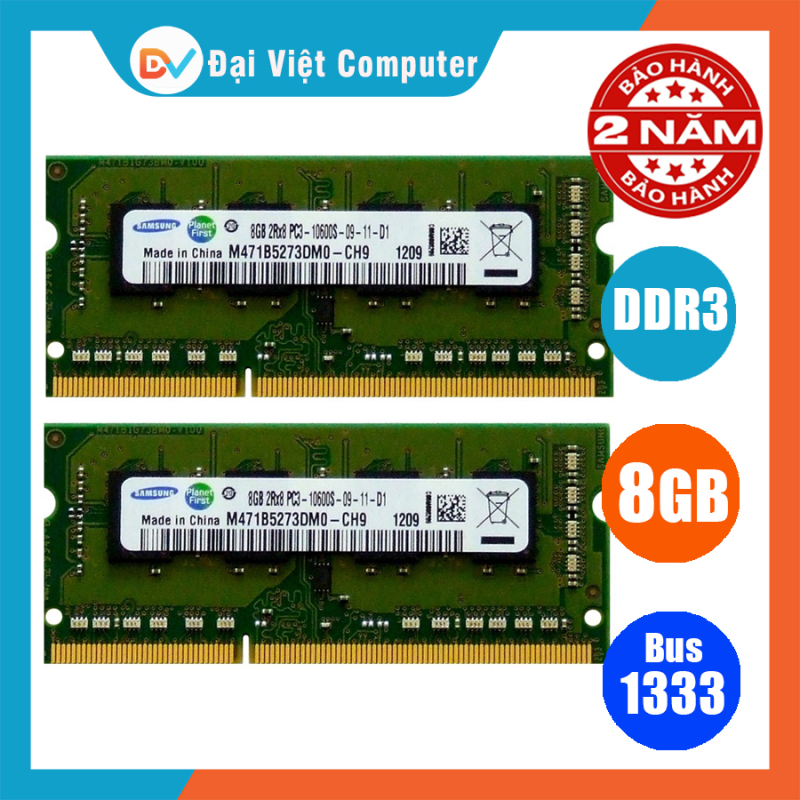Ram laptop DDR3 8GB bus 1333 PC3 10600 ( nhiều hãng)Samsung/ hynix/ Micron/ Apacer - LTR3 8GB