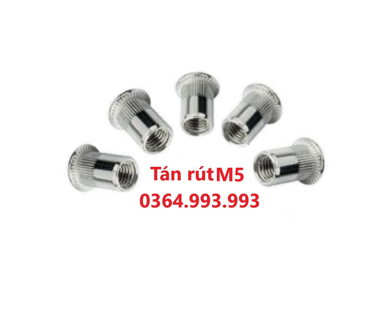 Gói 100 cái Tán rút M5/Ecu rút M5/Đinh tán rút M5. Chất liệu: Mạ kẽm ...
