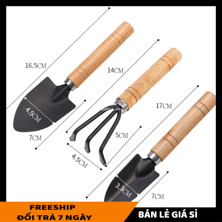 Bộ dụng cụ làm vườn gồm cào đất và xẻng - Bộ dụng cụ cuốc xẻng làm vườn mini chăm sóc chậu cây cảnh - Đồ làm vườn mini