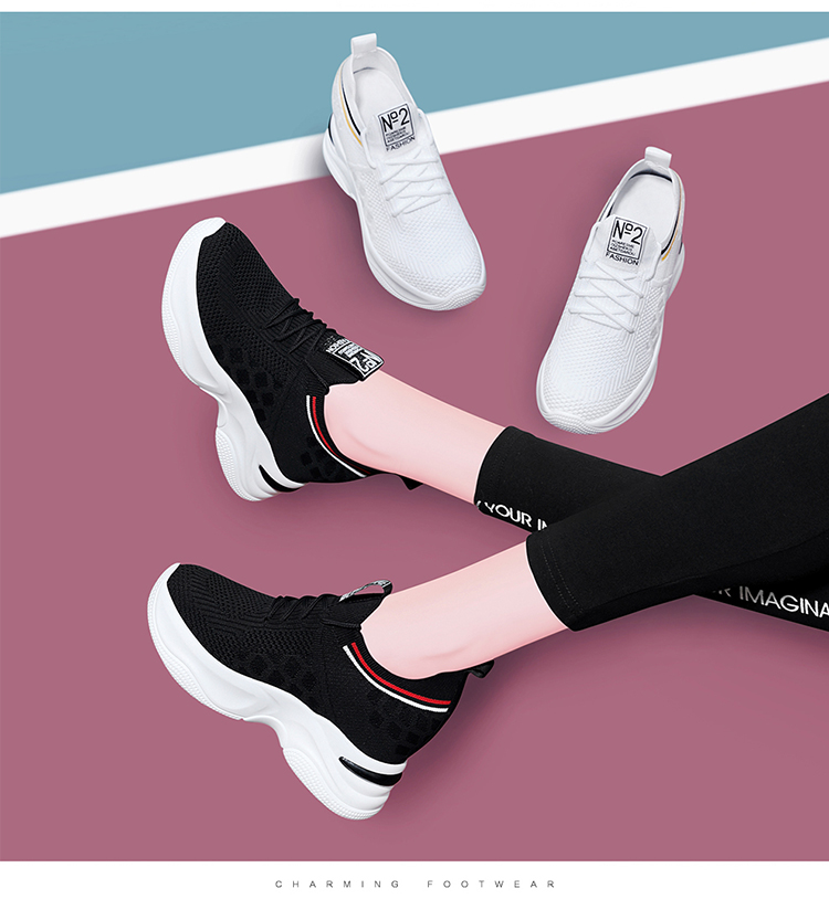 Giày nữ độn đế thể thao 7cm chất vải pha lưới cực thoáng siêu hót trend GTT06