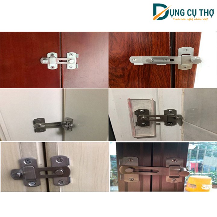 Khóa cửa chốt móc xoay , chốt khóa cửa lùa Inox