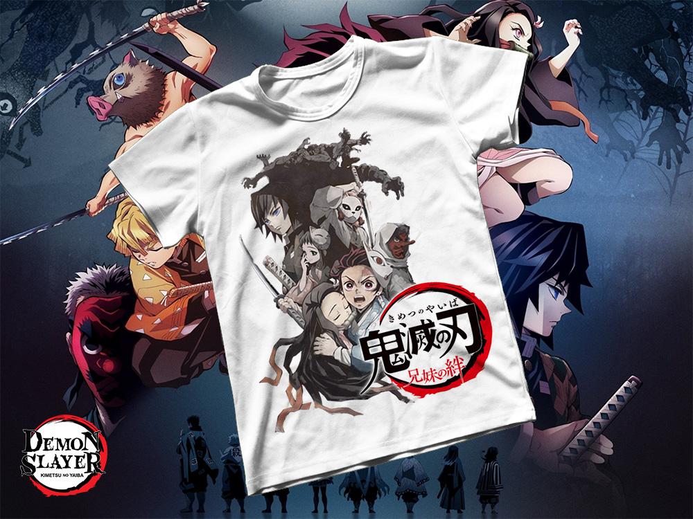 Áo thun Cotton Unisex - Anime - Kimetsu no Yaiba - Quân đoàn diệt quỷ