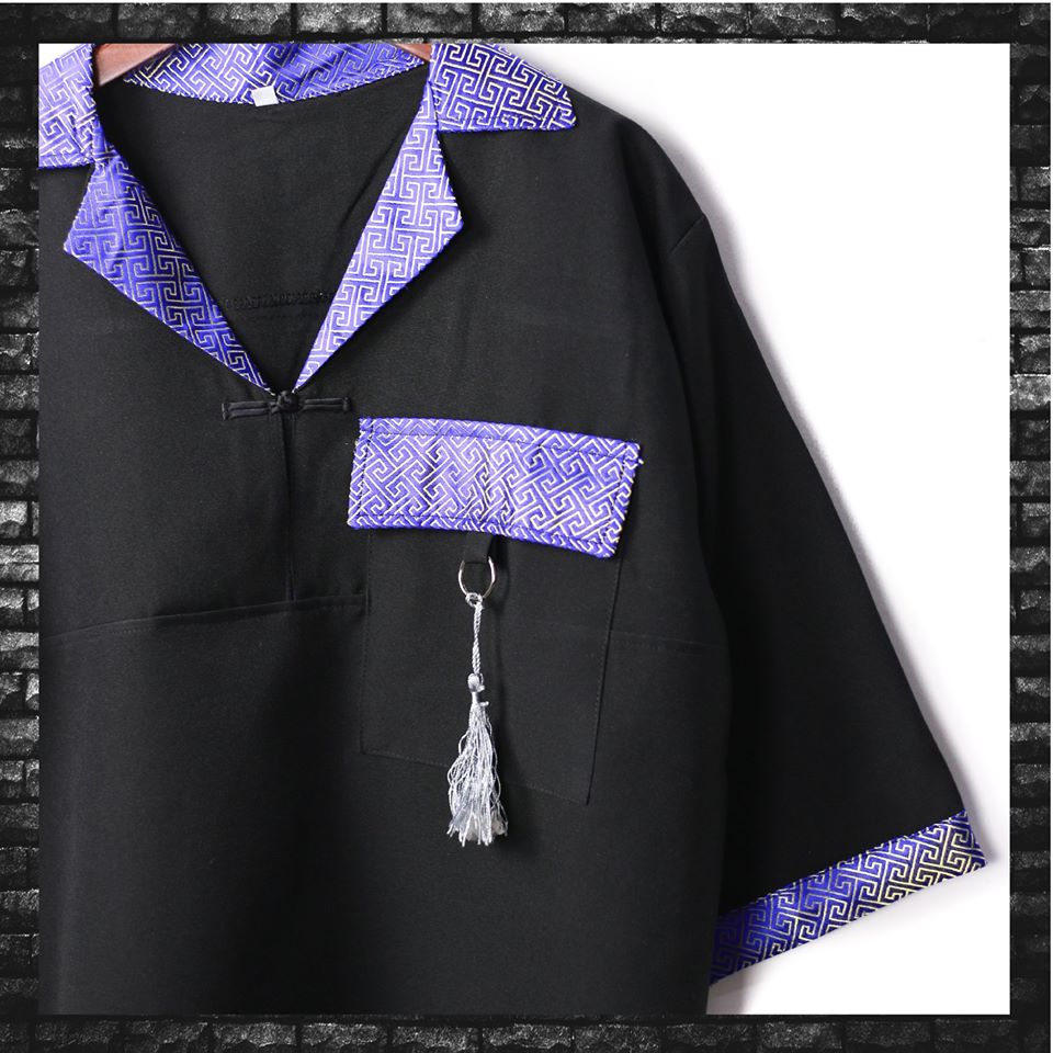 Áo Shanghai Phối Gấm Cổ Vest