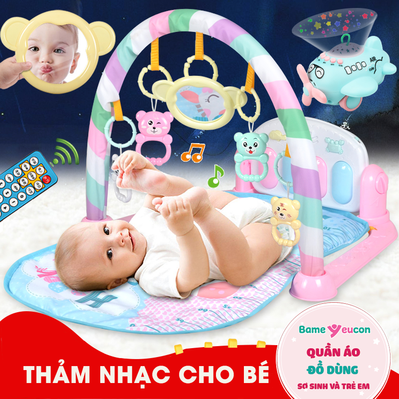 Thảm Nhạc Cho Bé Nằm Vui Chơi 0-24 Tháng Hươu Chân Xanh Loại 1,  Giúp Bé Thích Thú Vận Động Kích Thích Phát Triển Thị Giác