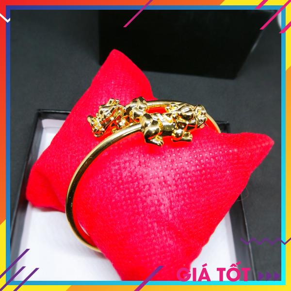 Phụ Kiện Thời Trang Vòng Tay Bạc Thái Mạ Vàng Non, Vòng Tay Phong Thủy, Vòng Tay Tỳ Hưu Cao Cấp, Kiềng Vàng Đẹp ( Màu Vàng)