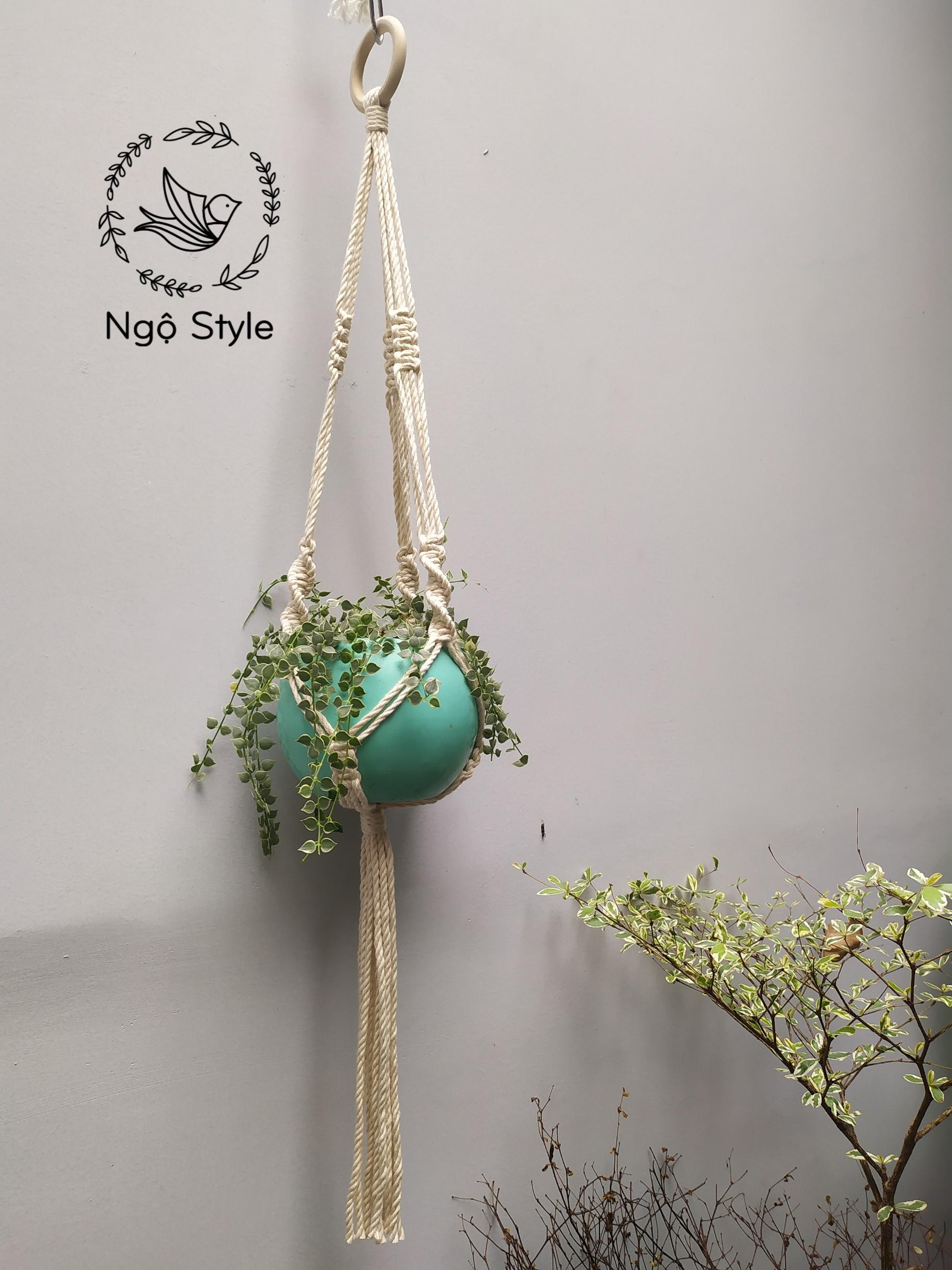 [HCM]Giỏ treo cây dây treo cây Macrame