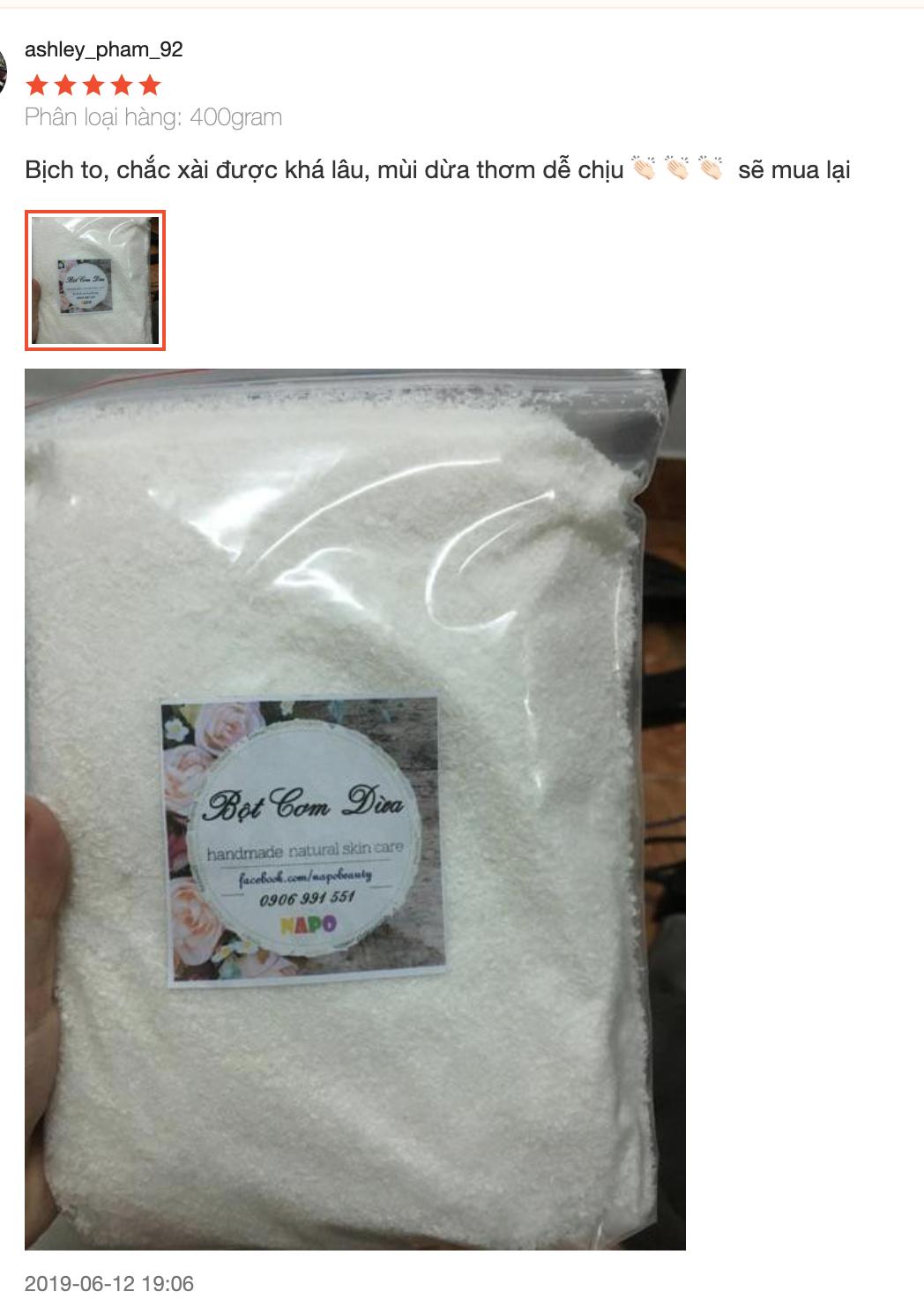[HCM]Bột Cơm Dừa Sấy Khô 200 Gram - Tẩy TBC Mềm Mịn Da