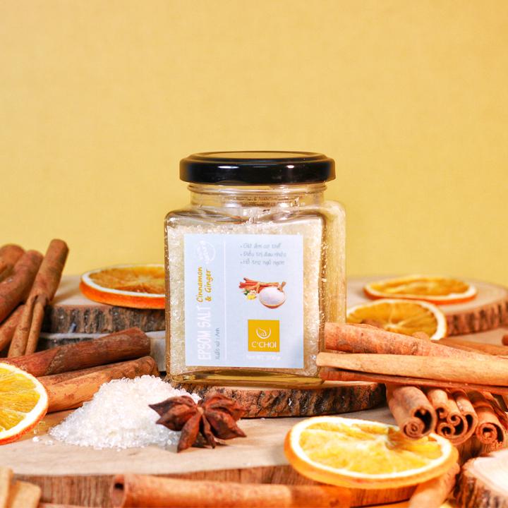 [HCM]Epsom Salt Cinnamon & Ginger - Muối Epsom Ướp Tinh Dầu Quế Gừng
