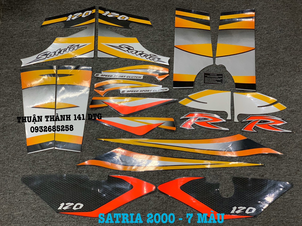 TEM SATRIA 2000 - TEM 7 MÀU - TEM 3 LỚP