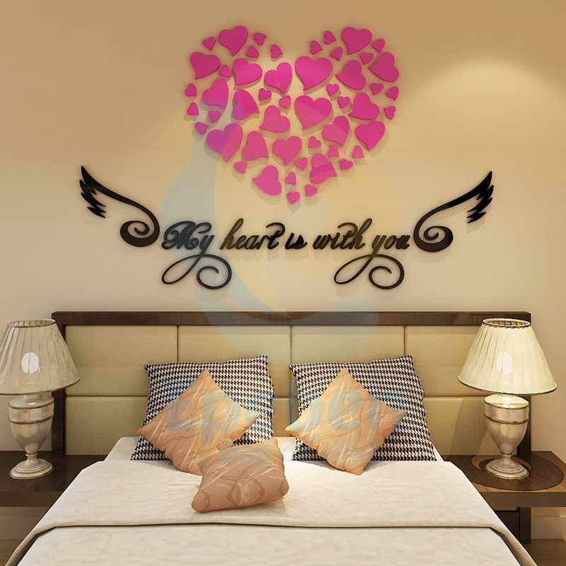 Tranh mica EPeBen dán tường nổi 3d hình trong tim ta có nhau decor trang trí phòng khách, phòng ngủ