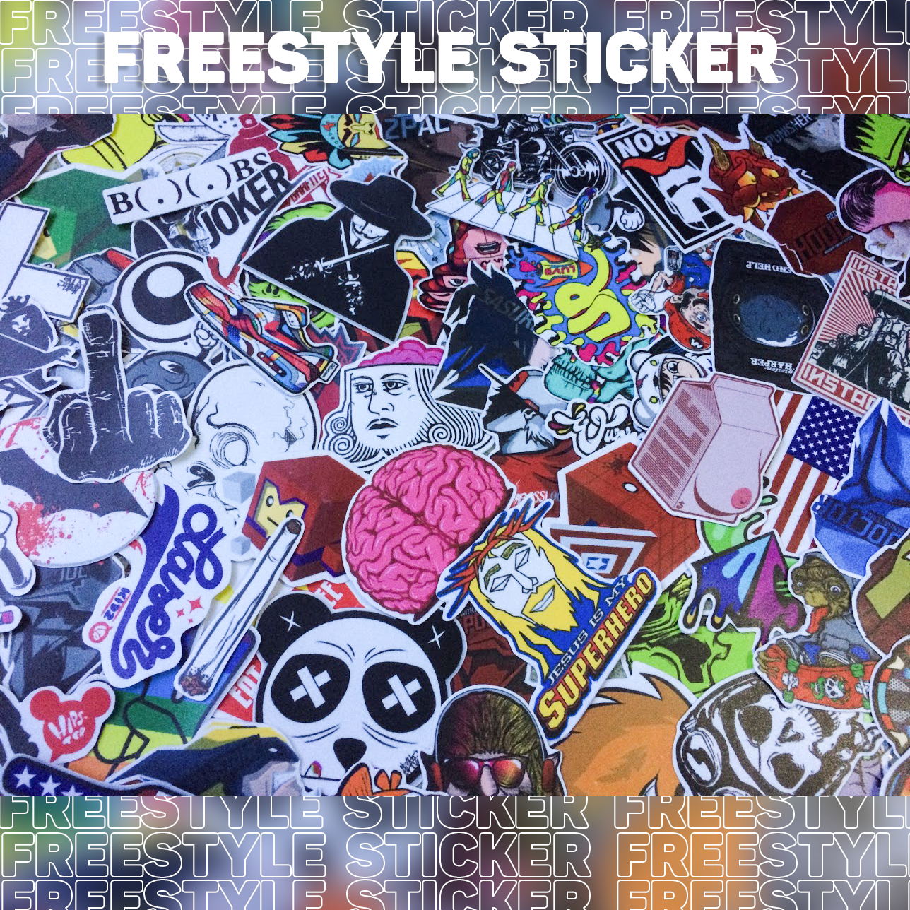 [HCM]Bộ 10 - 25 - 50 hình dán FREESTYLE sticker chống nước cao cấp không bay màu