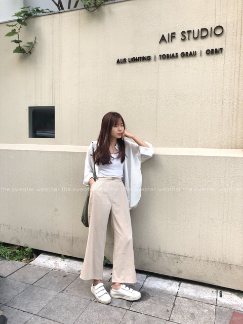 Quần culottes đũi