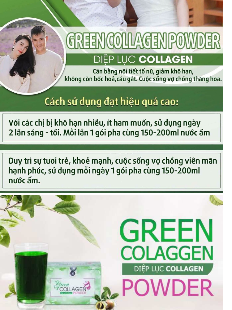 Diệp lục Collagen – Bổ xung dưỡng chất, thải độc, đẹp da.