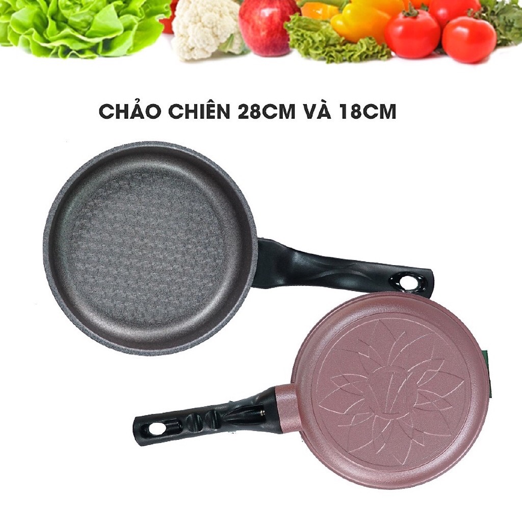 [HCM]Ecoramic- Chảo vân đá 18cm