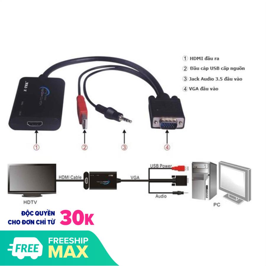Dây chuyển đổi VGA ra HDMI