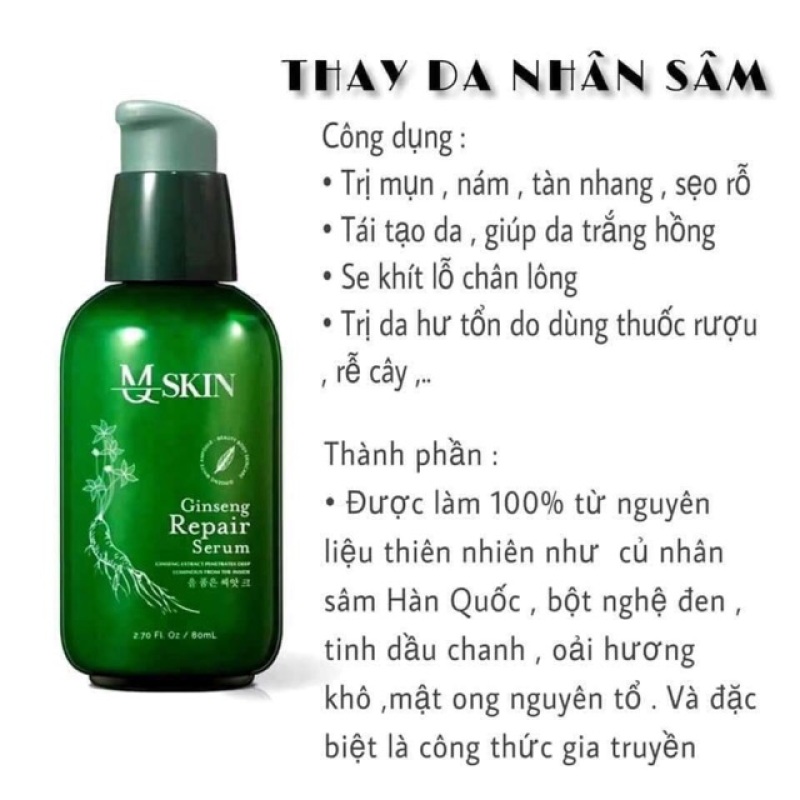 SERUM THAY DA NHÂN SÂM MQ SKIN nhập khẩu