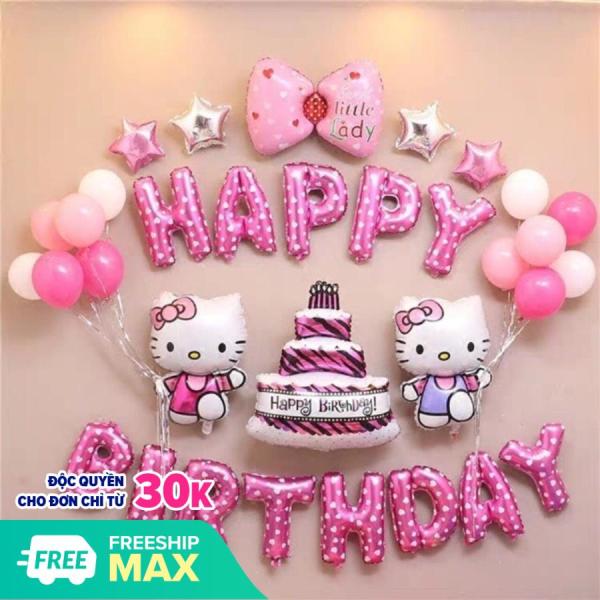 [HCM giao 1-2 ngày][Tặng Bơm +50 bóng bay mini] Set trang trí sinh nhật Hello Kitty - Set trang trí sinh nhật bé gái dễ thương Smart Baby