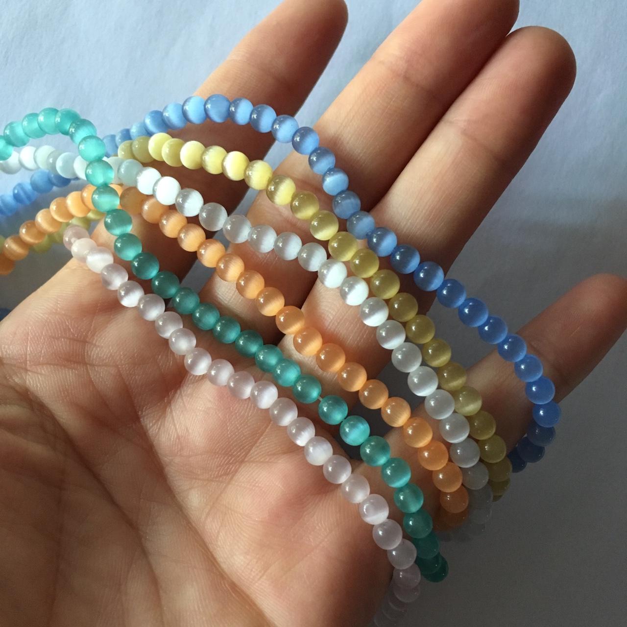 100 Hạt đá mắt mèo size 3.5mm, chọn màu RS12G