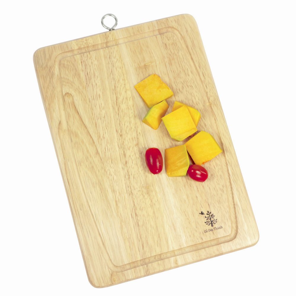 Thớt gỗ chữ nhật có khoen, rãnh Đức Thành 02043