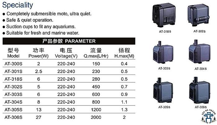 [Hoàn Tiền 10%] Máy Bơm Bể Cá Atman 302S