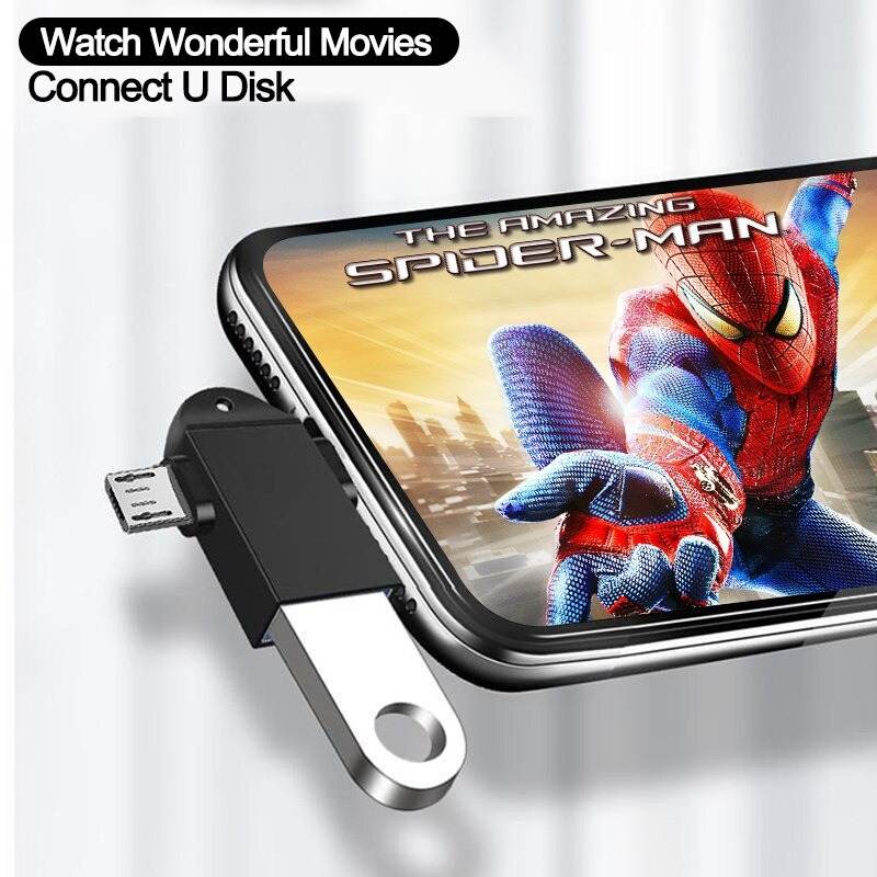 OTG USB 3.0 Type C Micro Android 2 In 1 Multifunction , Peripheral Connection With Android Phone Keyboard Mouse Handle OTG adapter cable