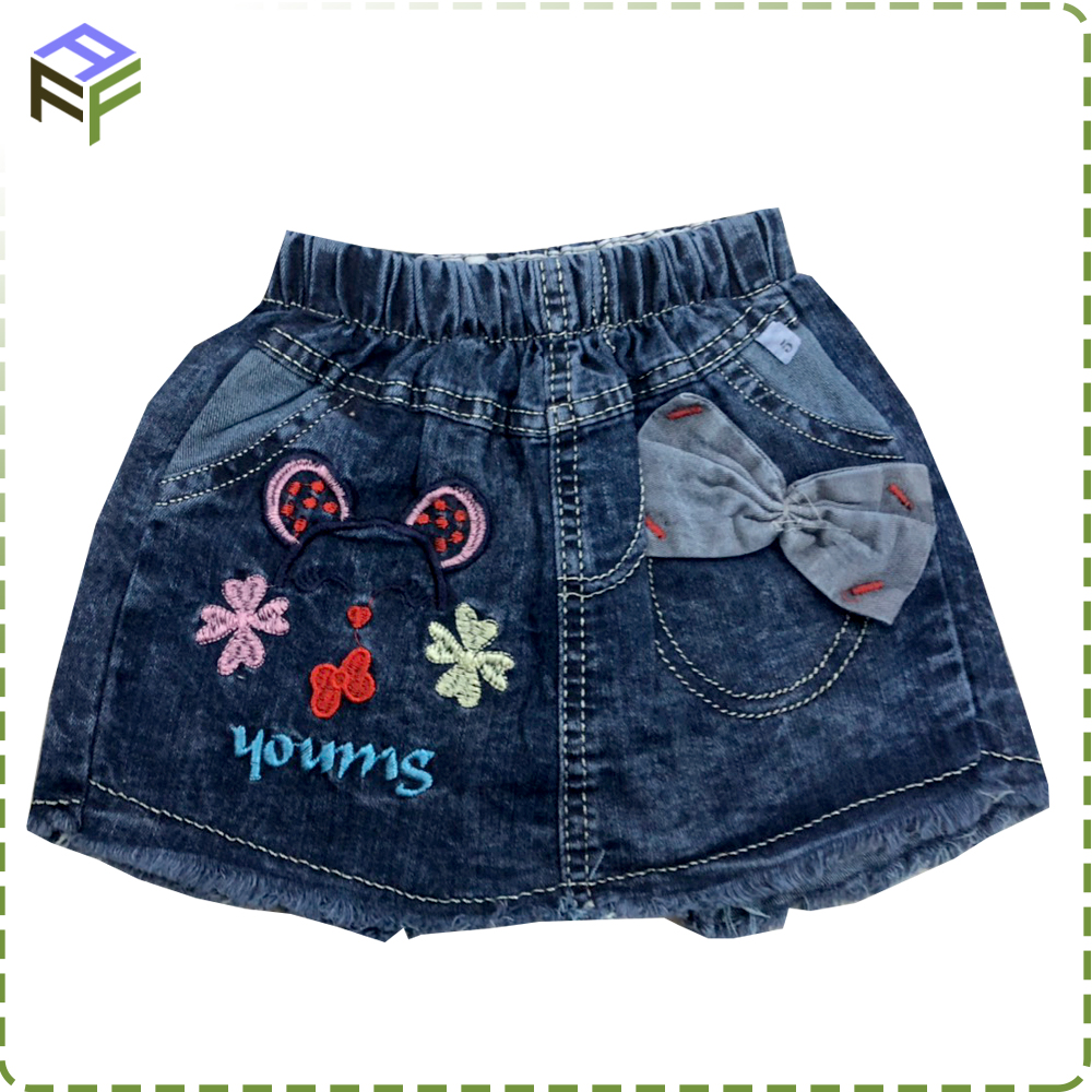 Quần Short jean bé gái kiểu thêu hoạt hình size từ 7-30kg mềm mại dễ thương mẫu ngẫu nhiên