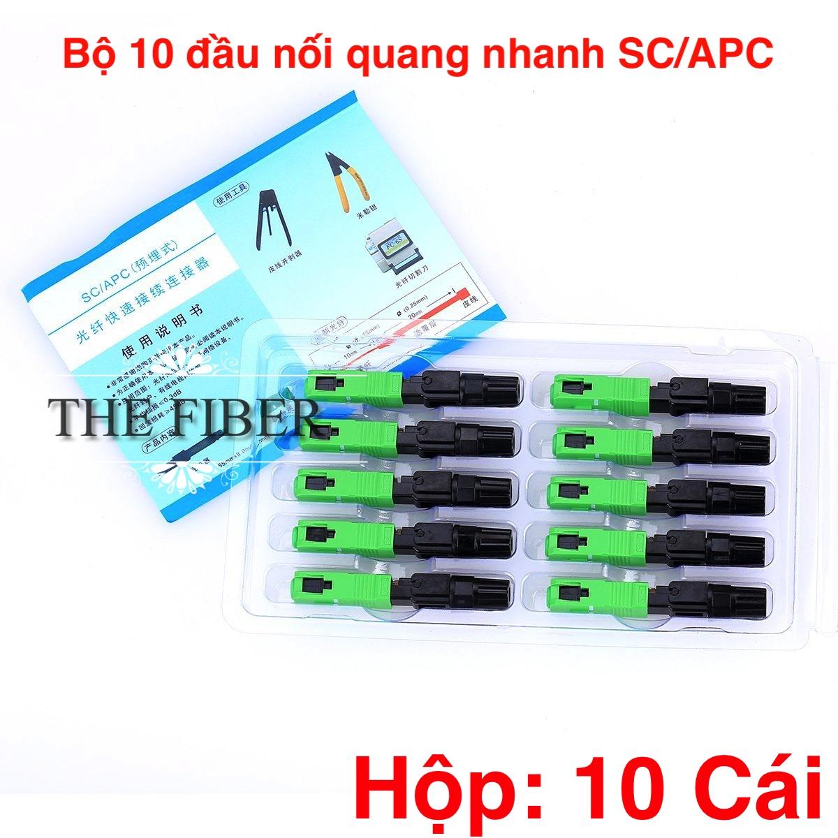 [HCM]Hộp 10 bộ đầu kết nối quang nhanh SC/APC Fast Connector