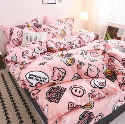 Bộ Ga Gối 3 Món Chất Liệu Cotton Poly Mẫu Hello Kitty