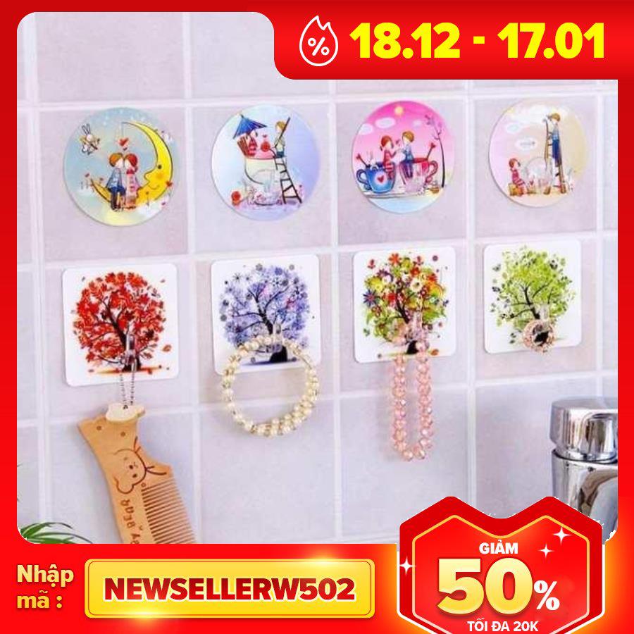Set 10 móc dán tường 3d họa tiết